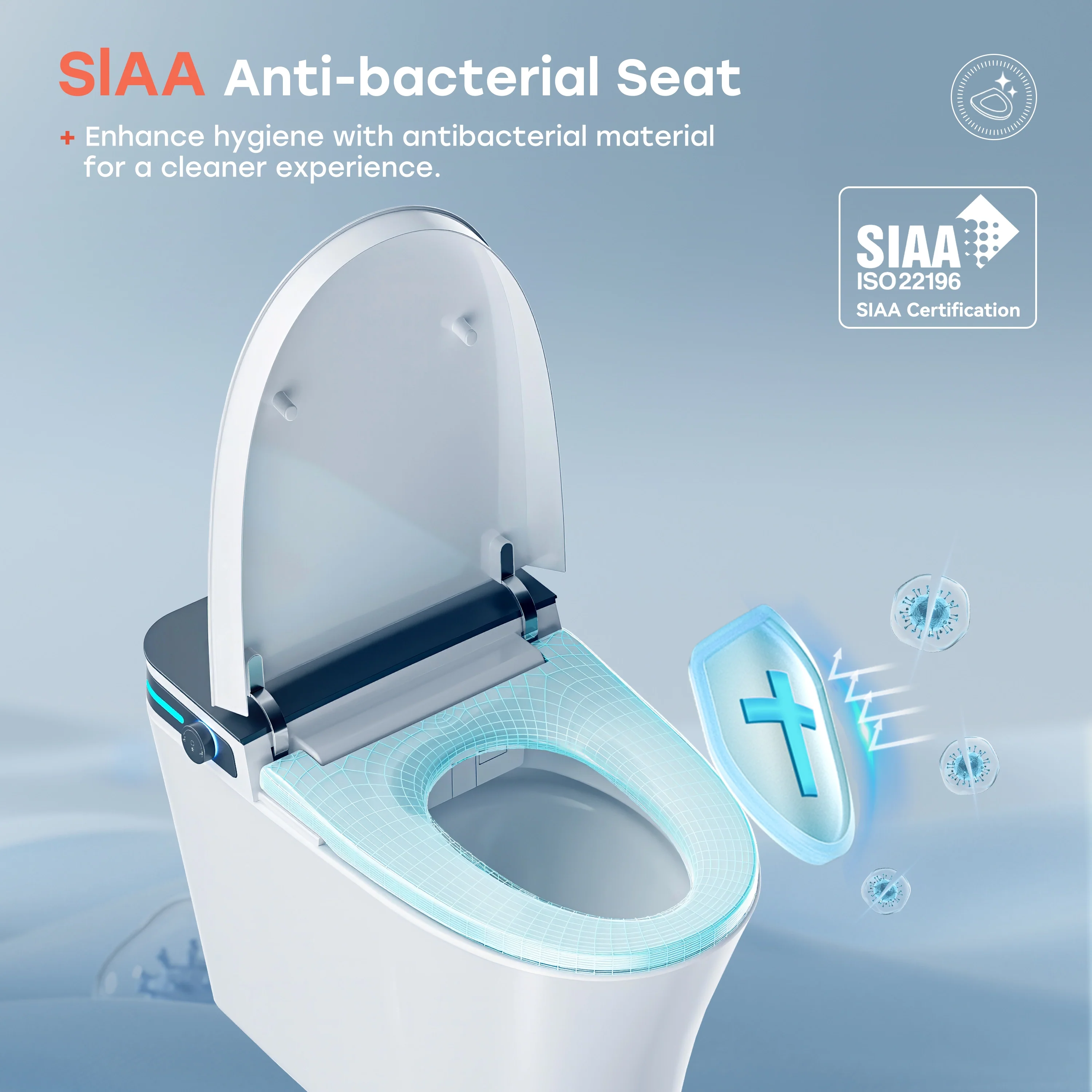 10 Inch Rough In Toilet with Bidet and Dryer for Power Outage Model T37D - Image 4