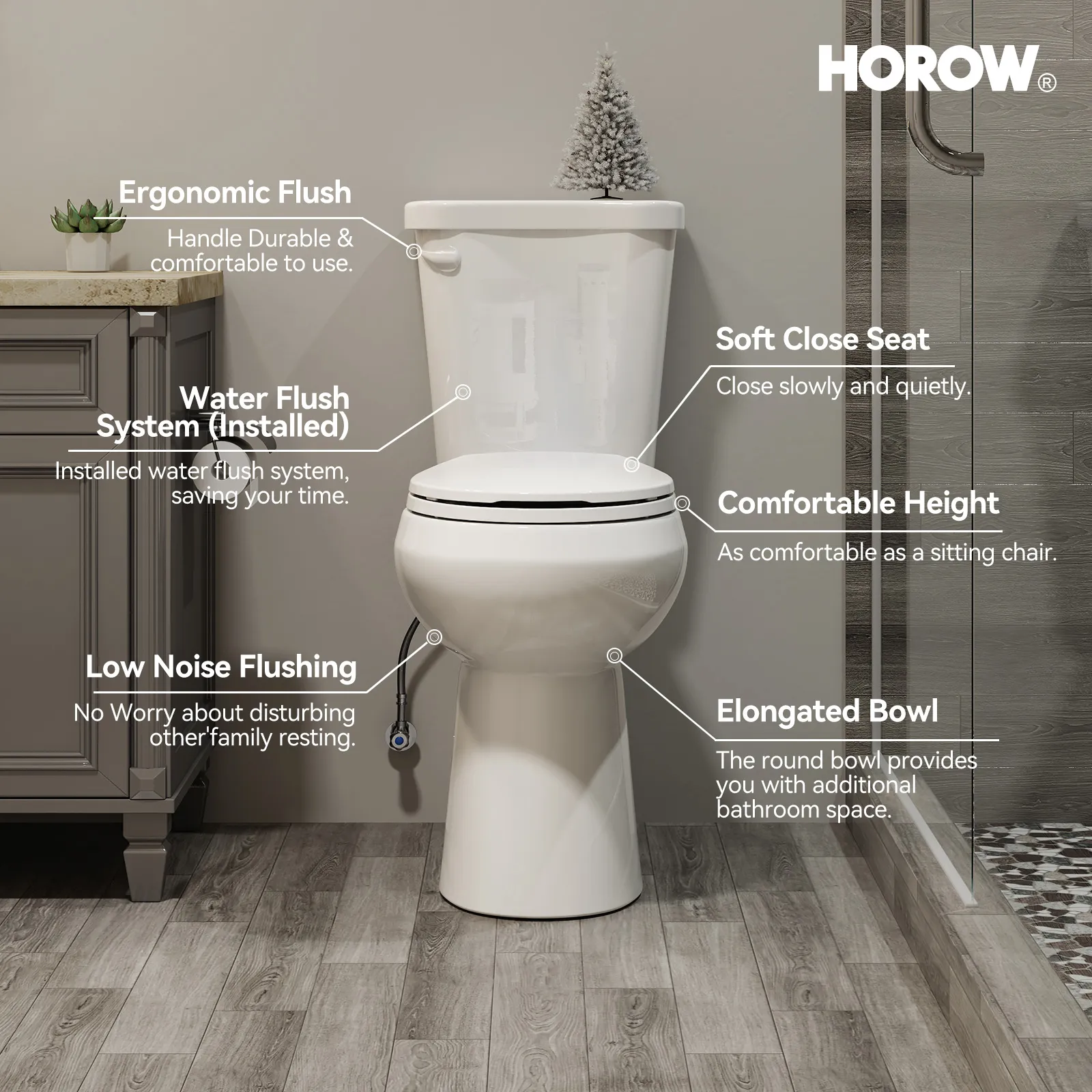 12 Inch Rough In 2 Piece Toilet with ADA Compliant and Single Flush Model HWTT - R03S - Image 11
