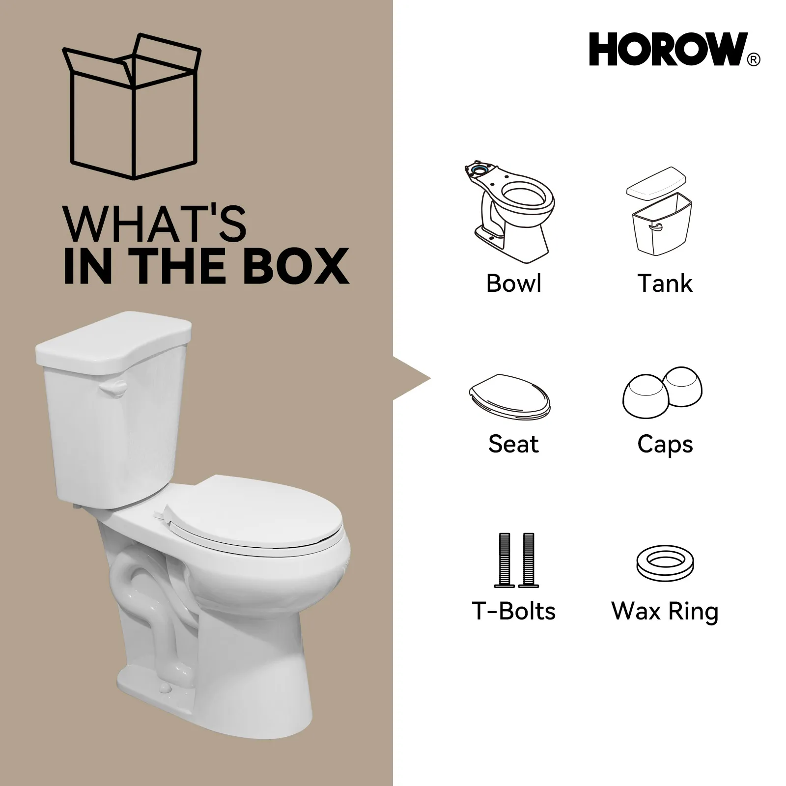 12 Inch Rough In 2 Piece Toilet with ADA Compliant and Single Flush Model HWTT - R03S - Image 13