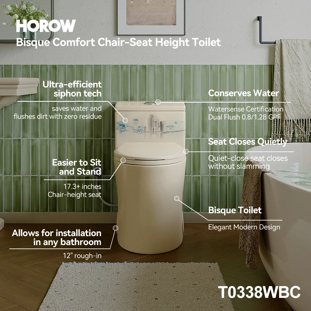 12 Inch Rough In Toilet With Biscuit Color Model T0338WBC - Image 3