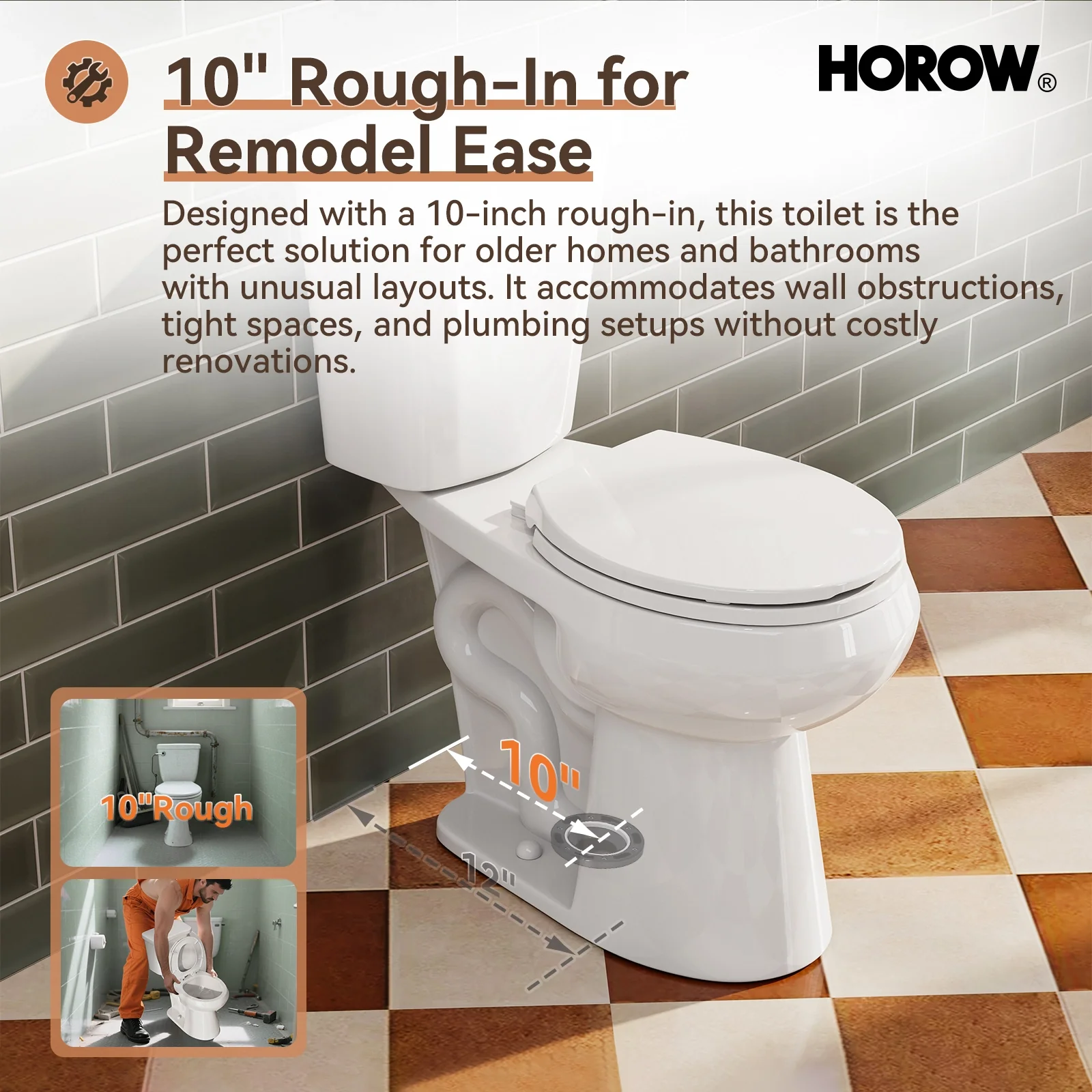 2 Piece Toilet with Single Flush and Round Bowl – Model HWTT-R01S10 - Image 11