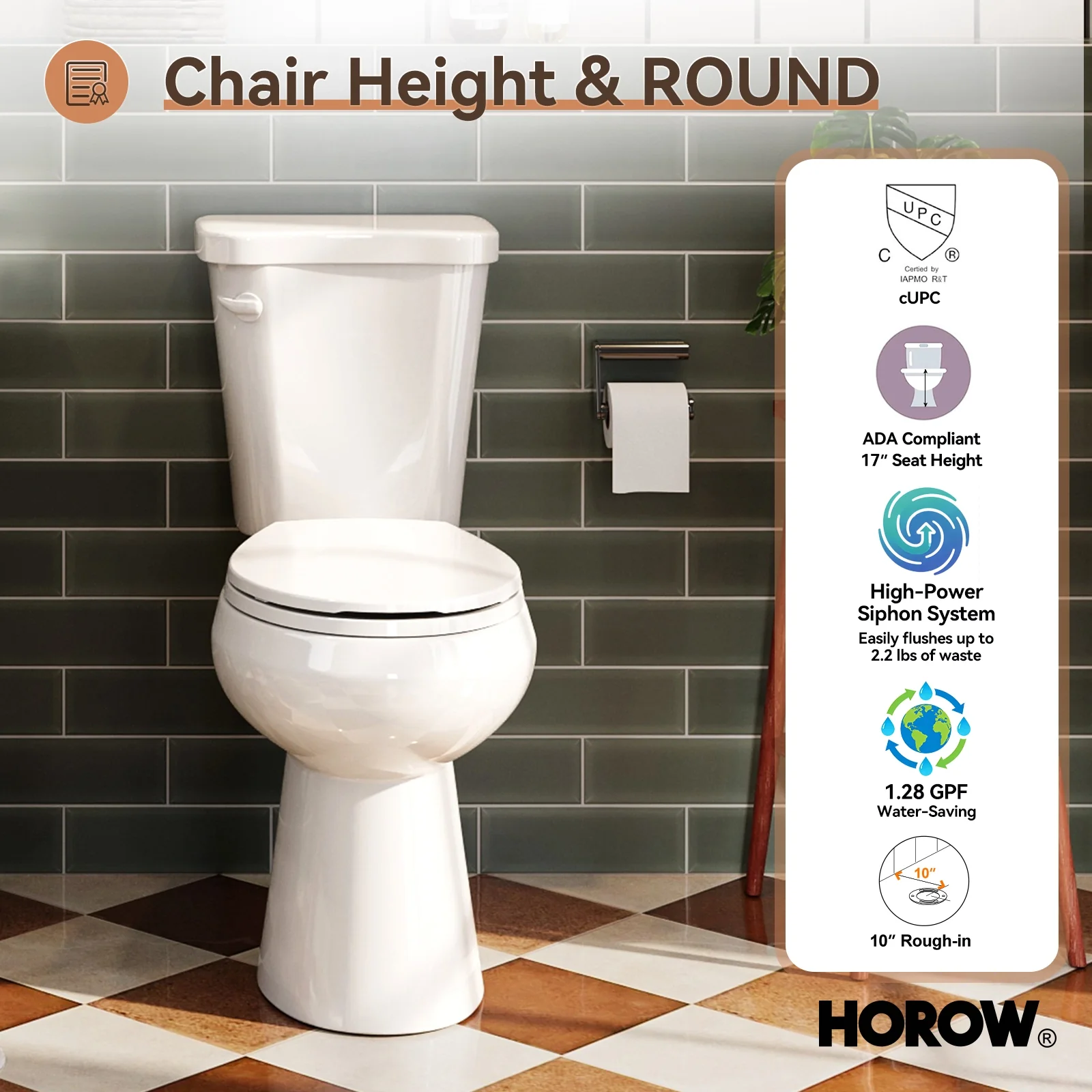 2 Piece Toilet with Single Flush and Round Bowl – Model HWTT-R01S10 - Image 9