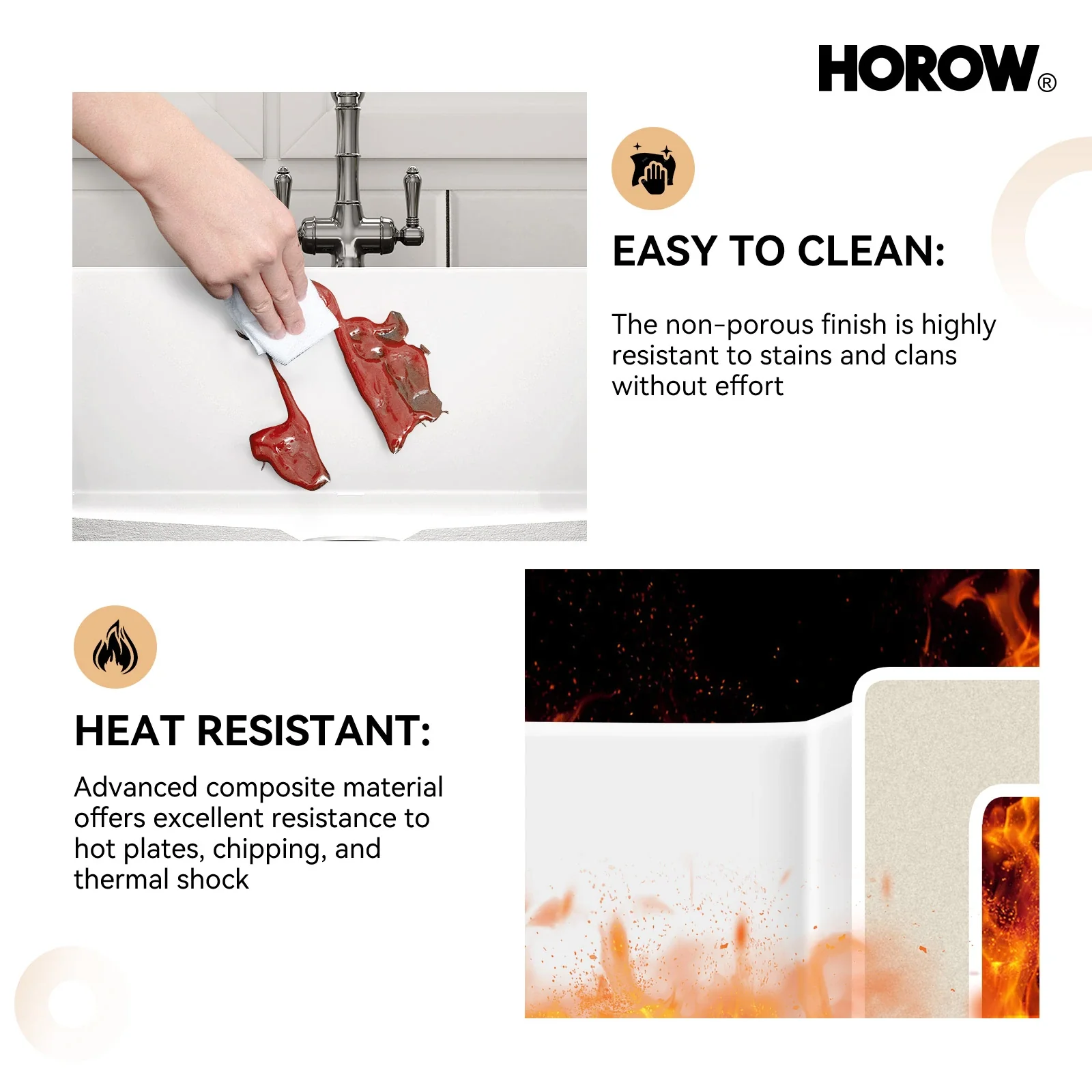 27 Inch Dual Mount Kitchen Sink with Refractory Clay Model S2719W - Image 5