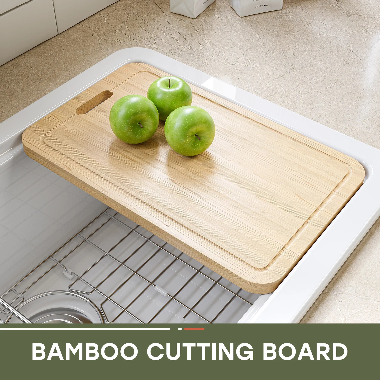 30 Inch Top Mount Kitchen Sink with Drainboard – Creamic Single Bowl - Image 16