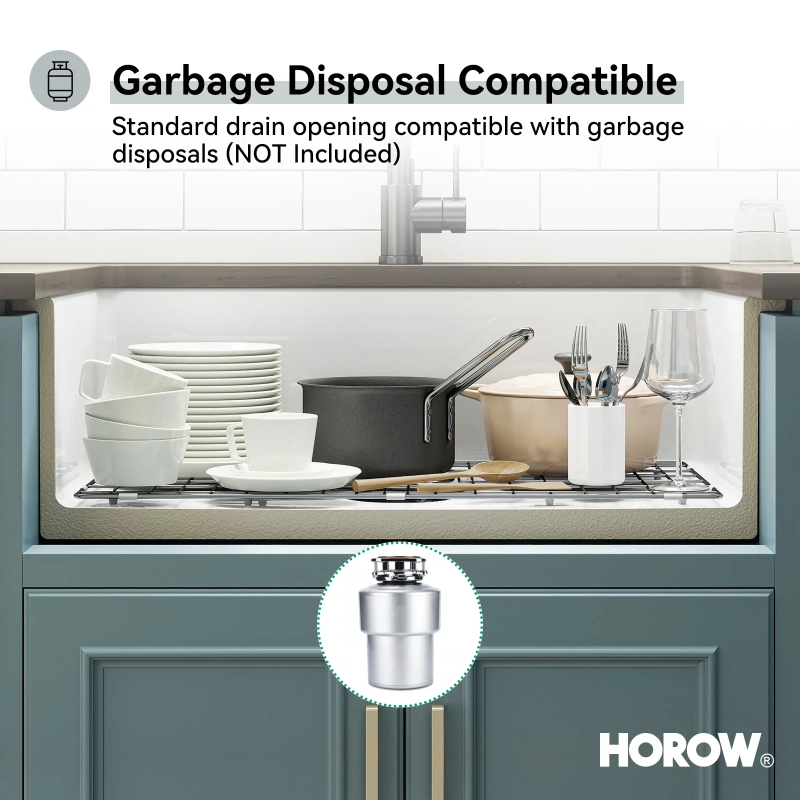 32 Inch Undermount Topmount Kitchen Sink with Heat Resistant Model S3219W - Image 6