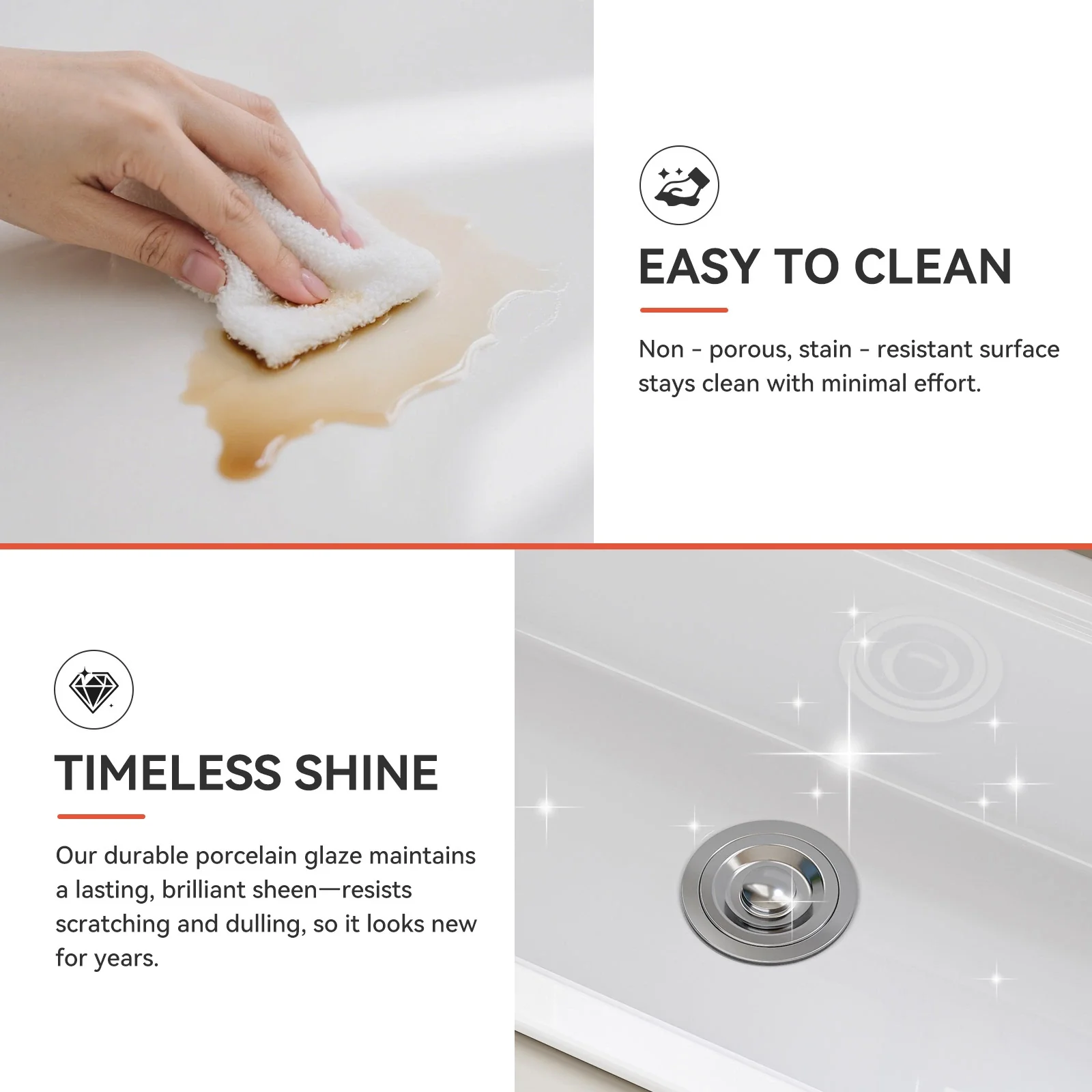 33 Inch Ceramic Overmount Kitchen Sink – Durable & Stylish Design - Image 7