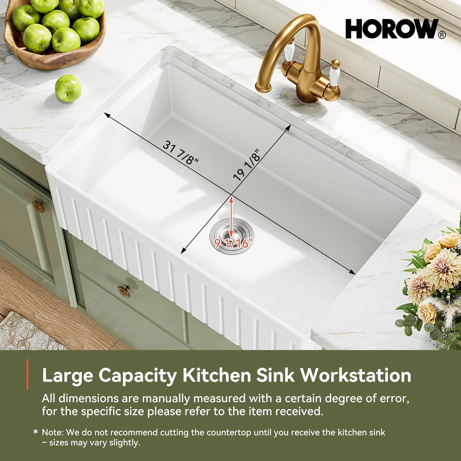 33 Inch Undermount Workstation Kitchen Sink with Grid - Image 16