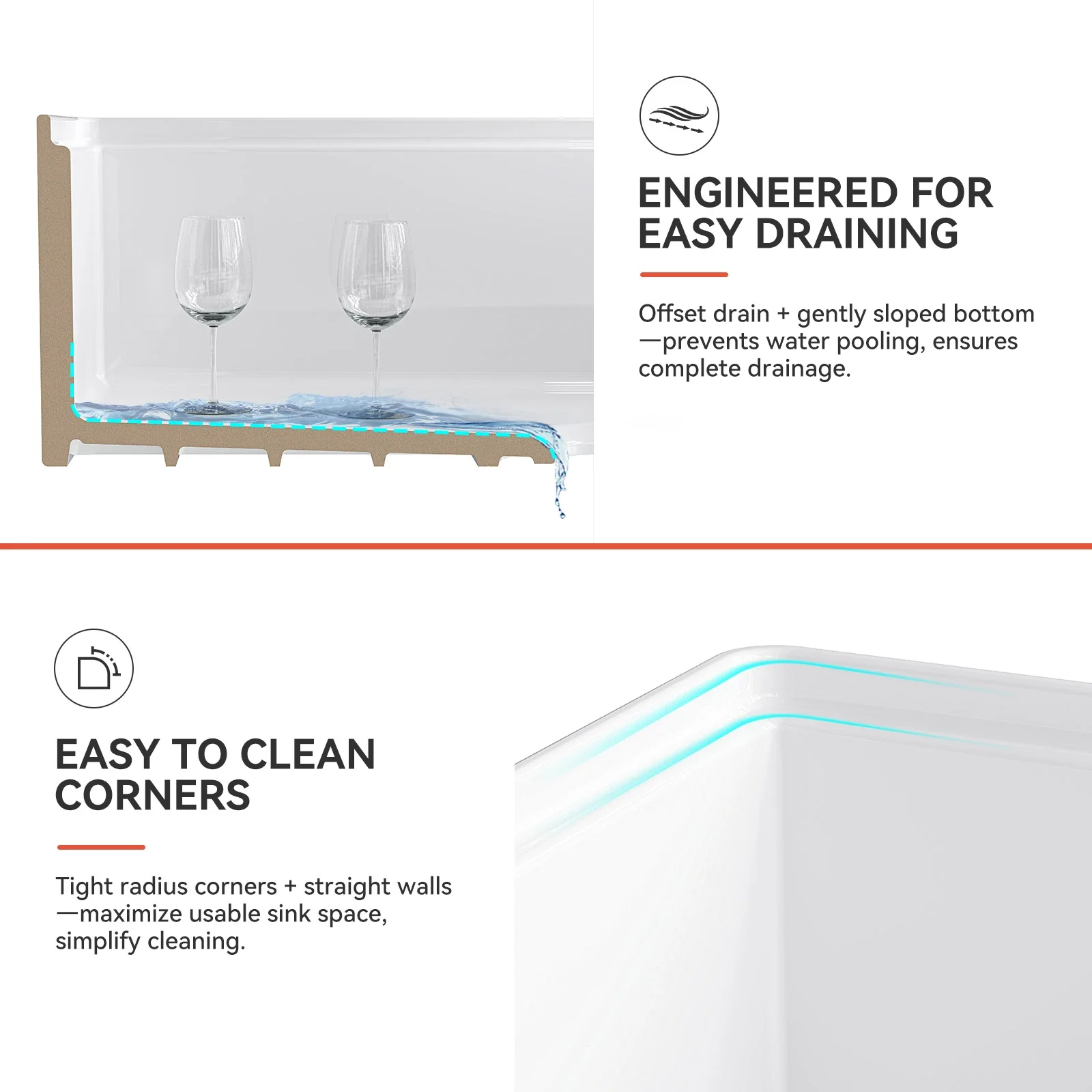 33 Inch Undermount Workstation Kitchen Sink with Grid - Image 5