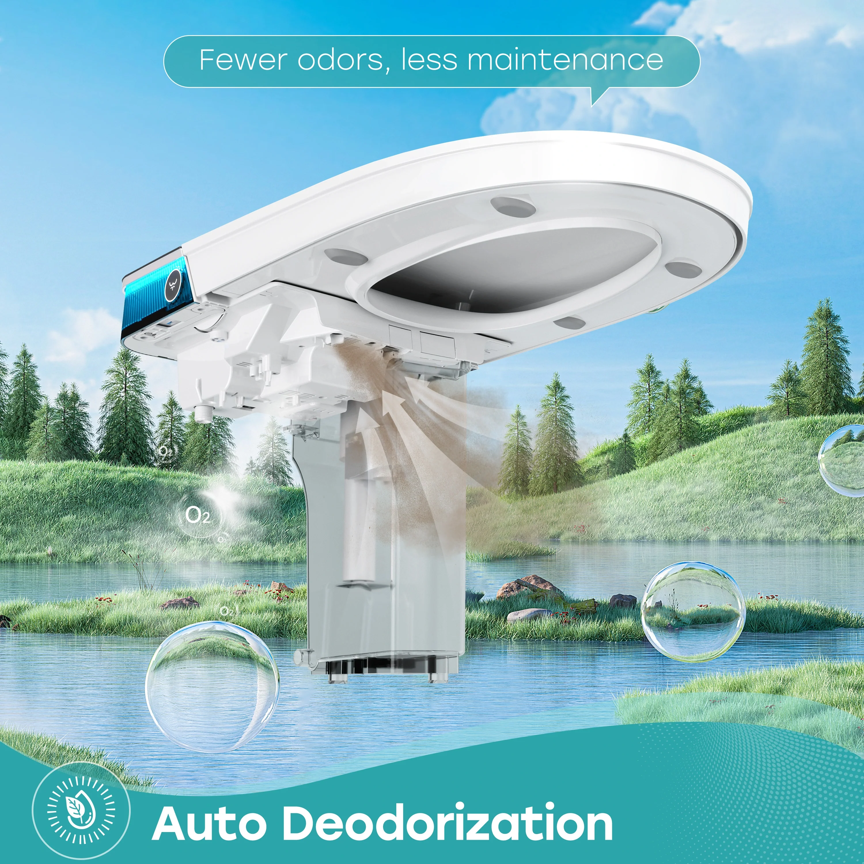 Bidet Toilet with Handle Flush and Dryer System for 12 Inch Rough In Model T38D - Image 7