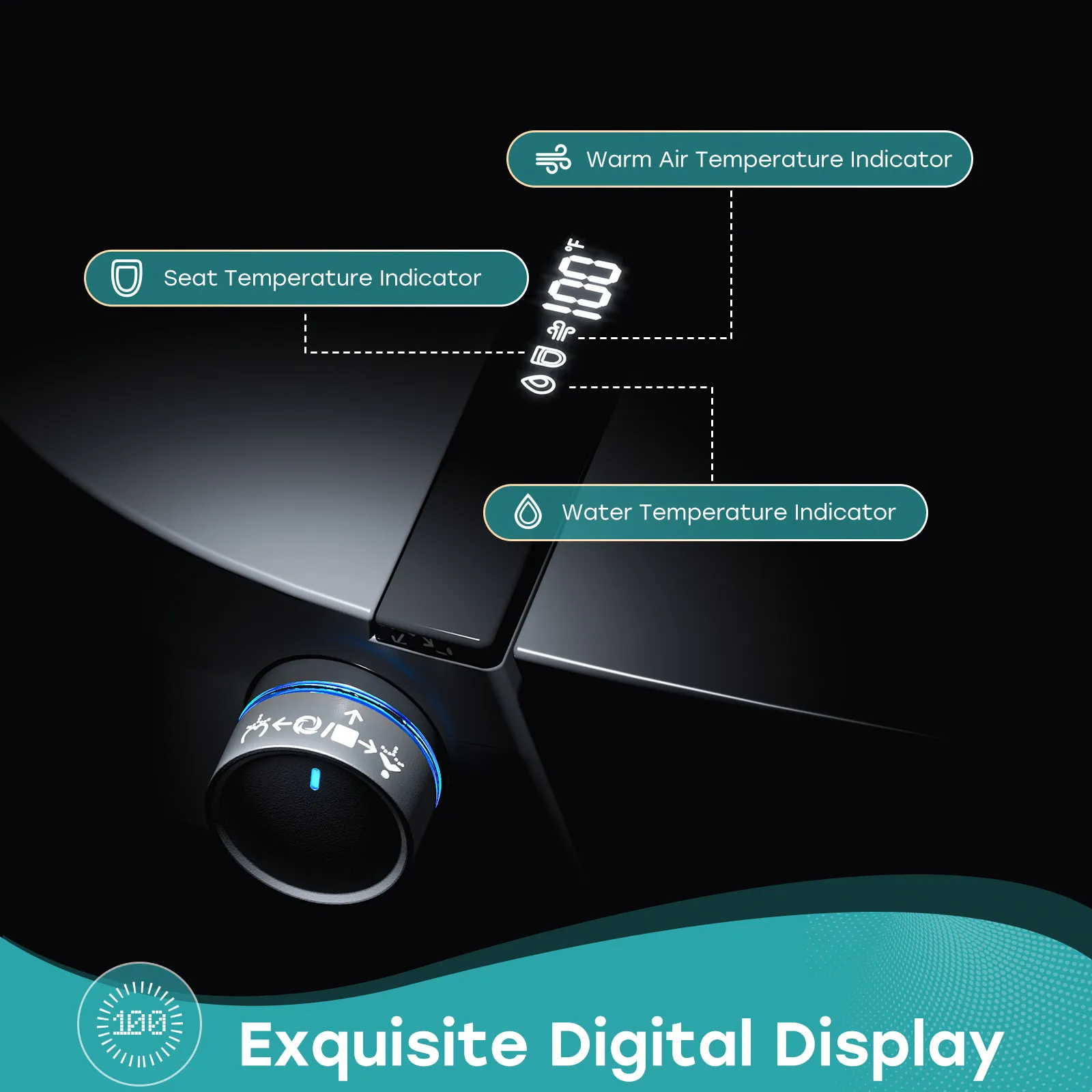 Black Smart Toilet with Bidet Seat For 12 Inch Rough In Model T36 - Image 10