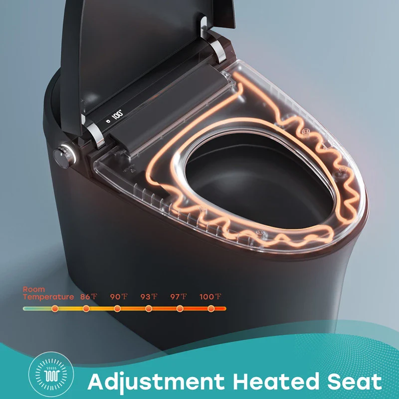 Black Smart Toilet with Bidet Seat For 12 Inch Rough In Model T36 - Image 5