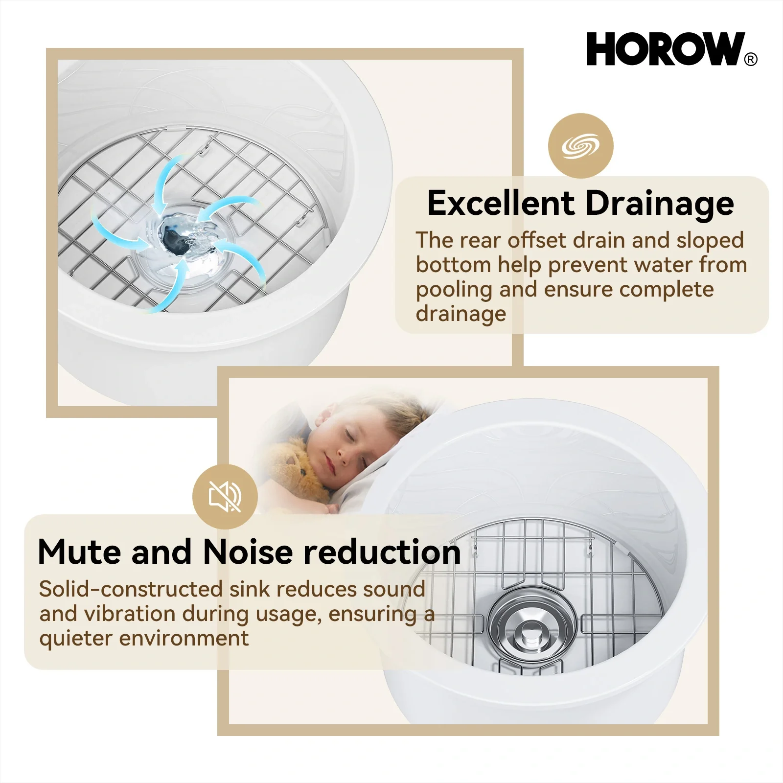 Dual Mount Kitchen Sink of Ceramic and Fireclay Model C1818W - Image 4