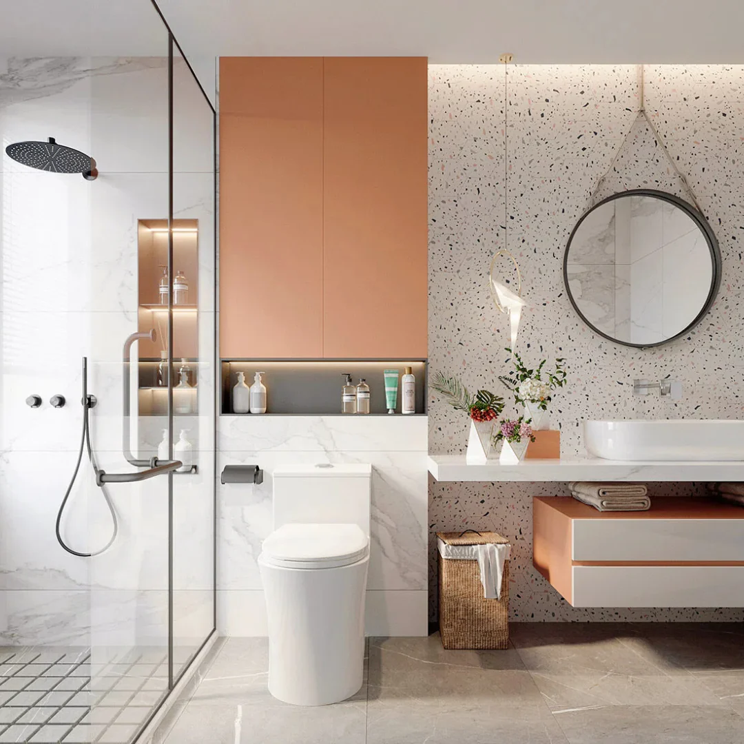 HOROW 10 Inch Rough Toilet Bowl Elongated One Piece Toilet Model T0338W-10 - Image 10