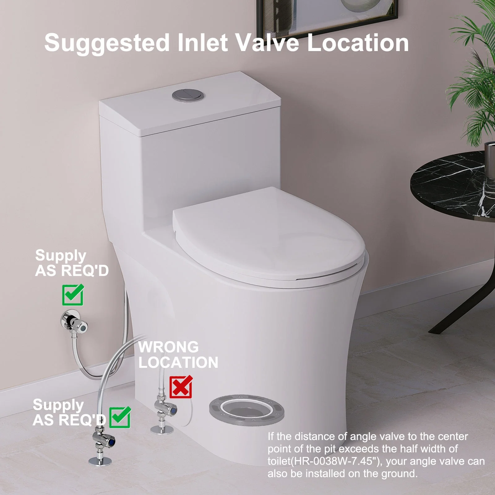 HOROW 10 Inch Rough Toilet Bowl Elongated One Piece Toilet Model T0338W-10 - Image 8