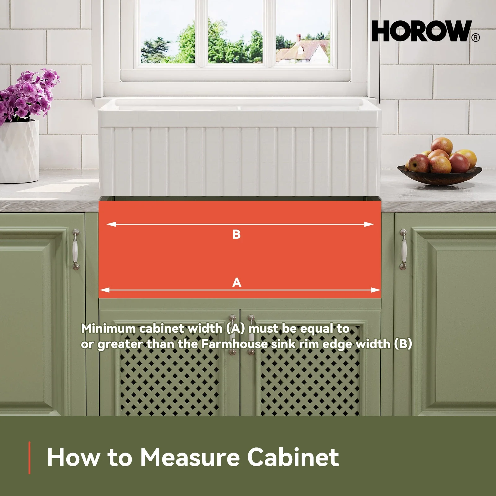 HOROW 33" Double Bowl Ceramic Kitchen Sink with Drainboard - Image 10