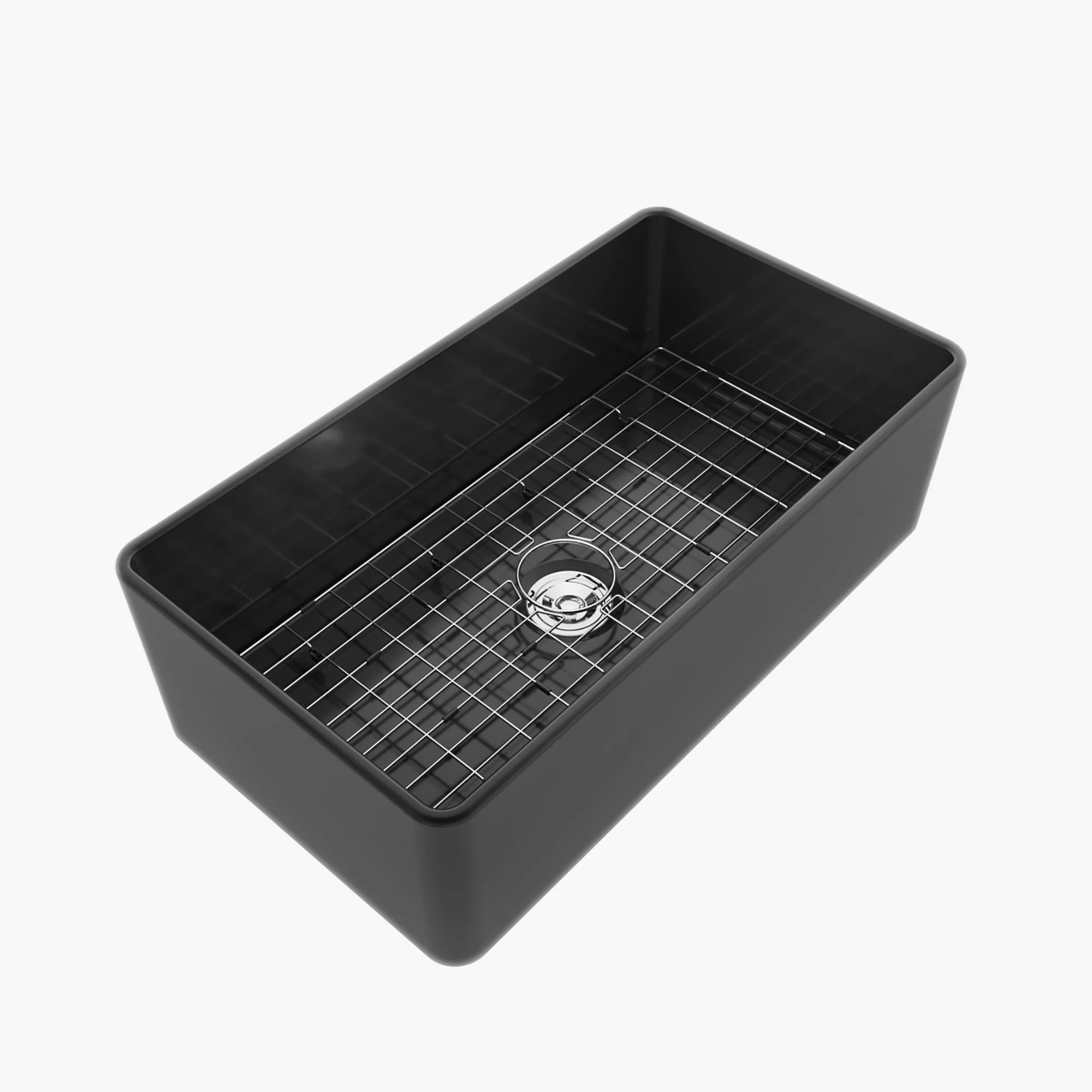 HOROW 33 Inch Sink With Grid and Basket Strainer For Farm Kitchen Model HR-S3318B - Image 3