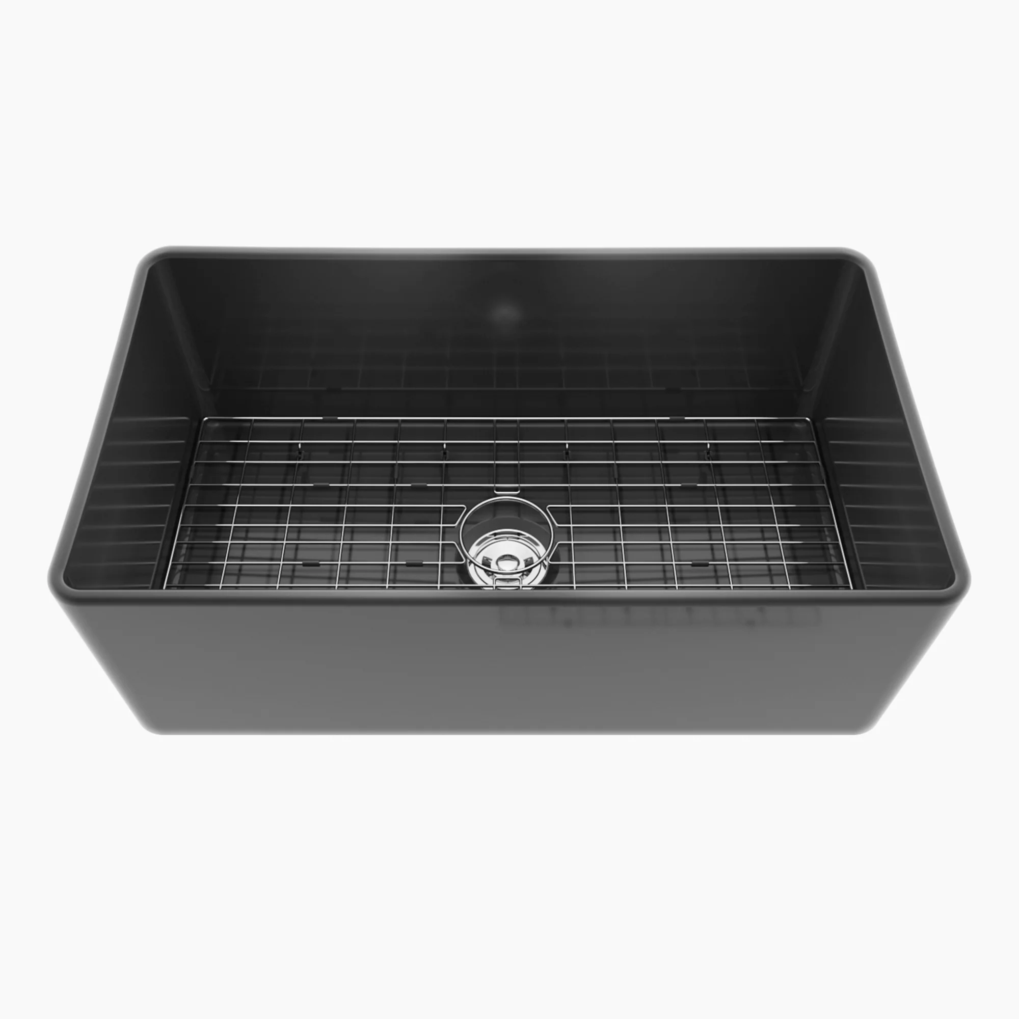 HOROW 33 Inch Sink With Grid and Basket Strainer For Farm Kitchen Model HR-S3318B - Image 4