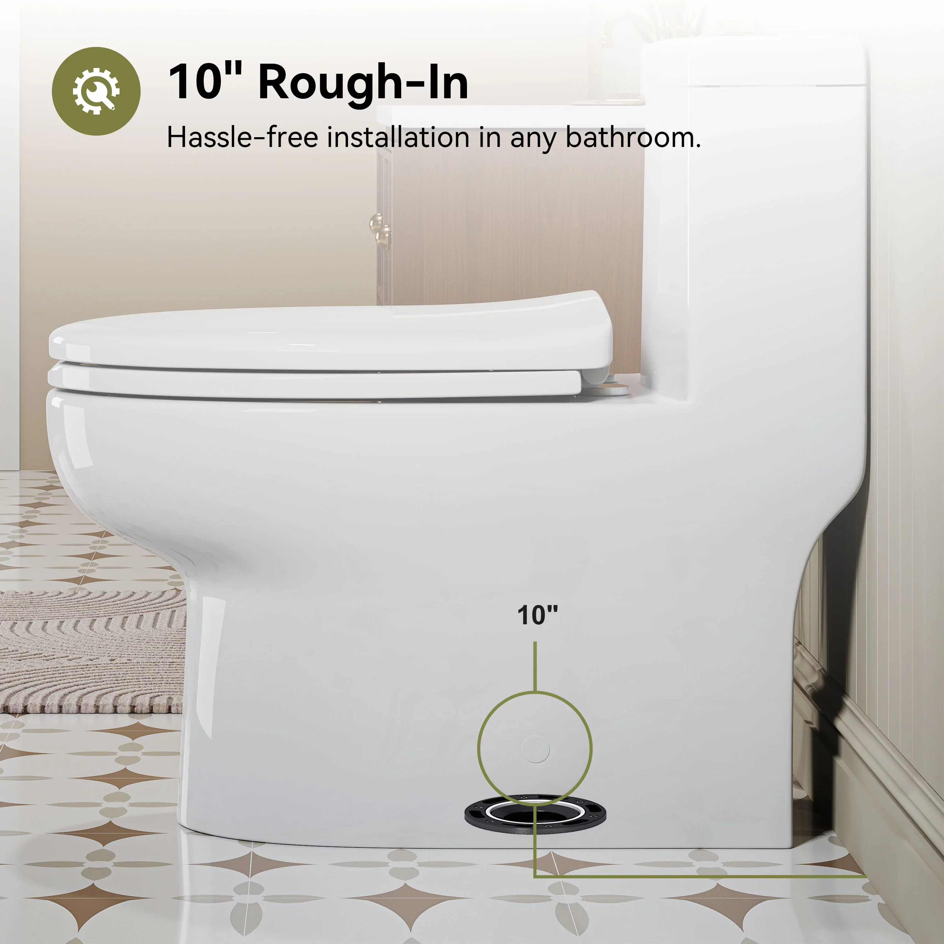 HOROW 76D-10 One-Piece Toilet – 10 Inch Rough-In with Dual Flush - Image 7