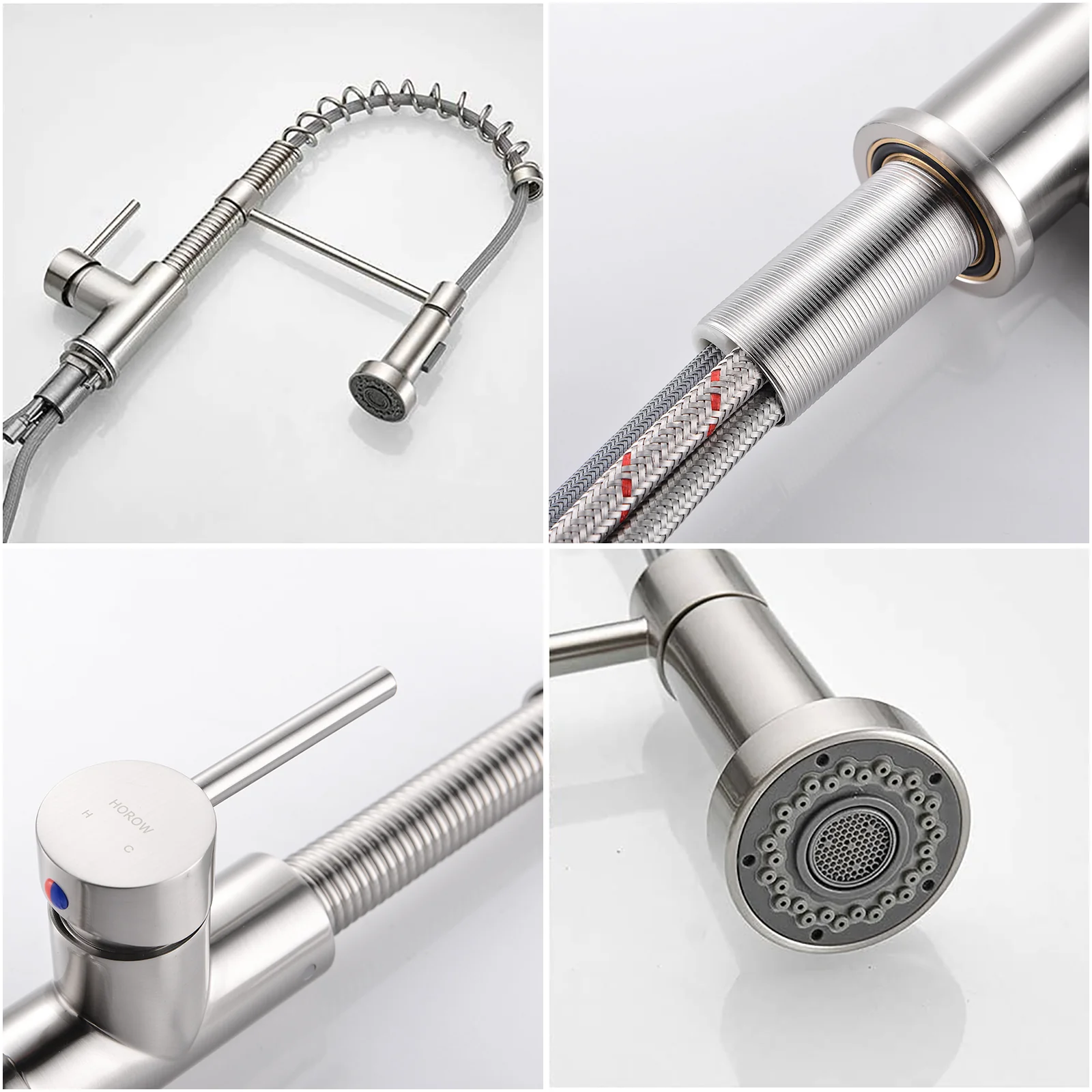 HOROW Best Kitchen Faucet With Pull Down Sprayer Model HR-KF0229B - Image 5