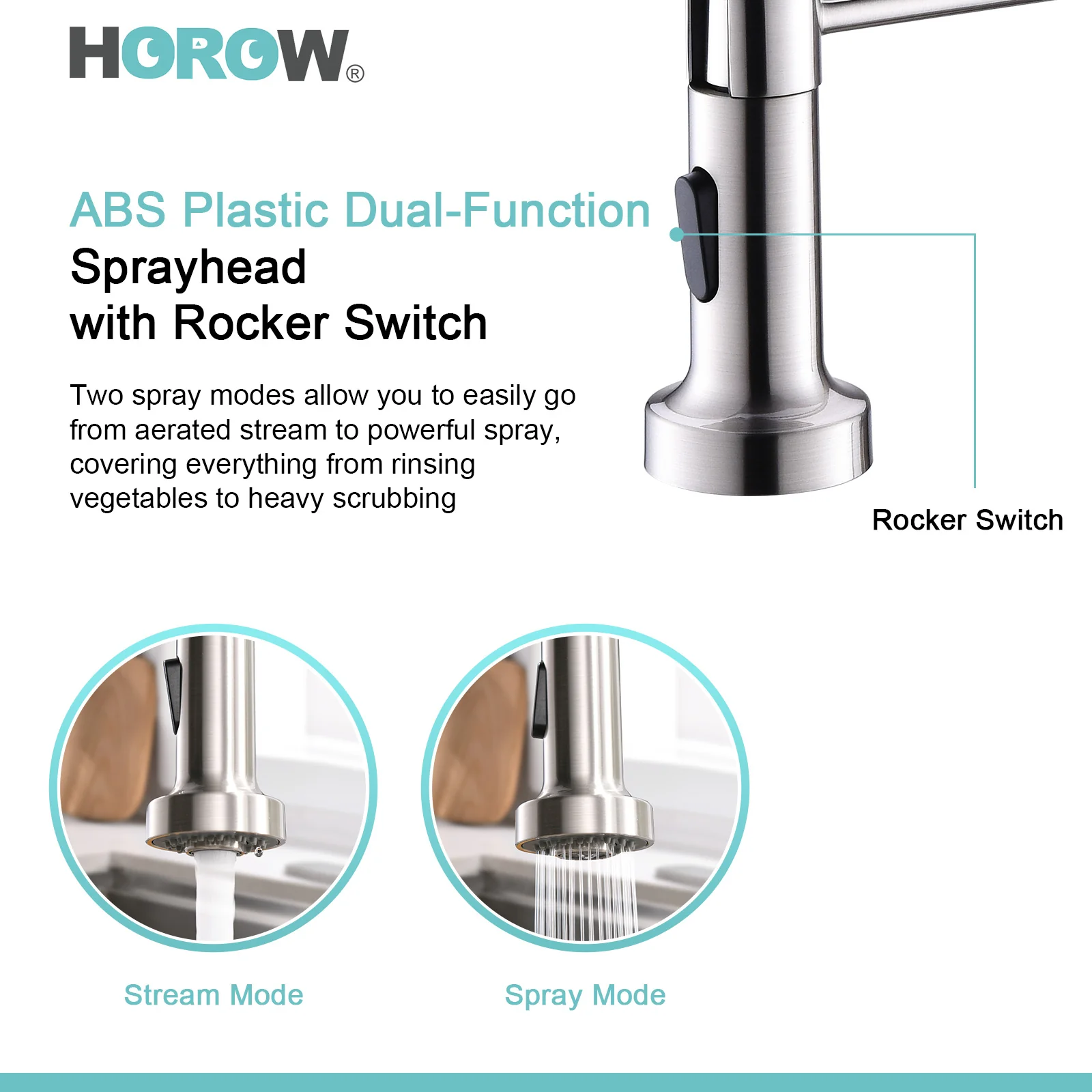 HOROW Best Kitchen Faucet With Pull Down Sprayer Model HR-KF0229B - Image 7