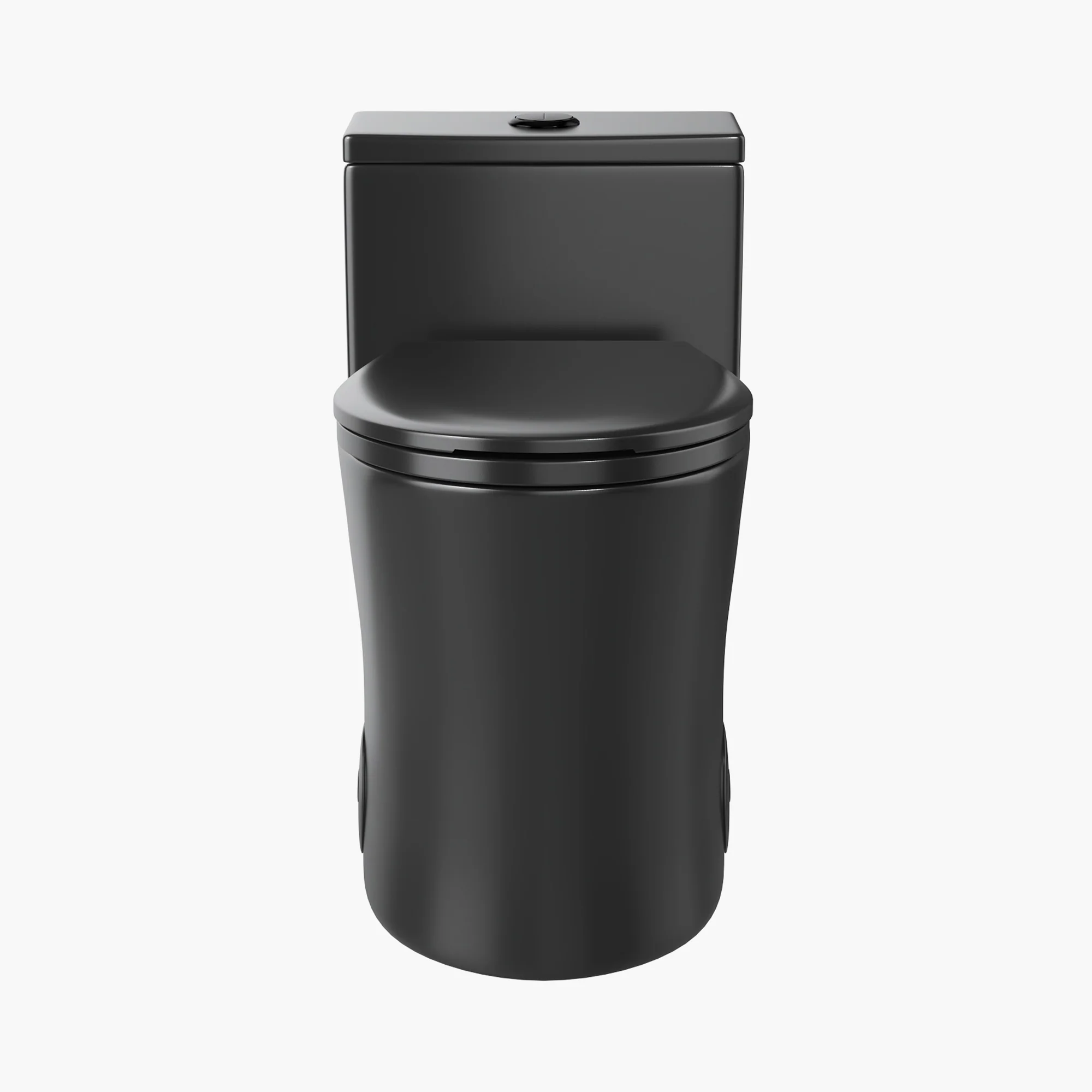 HOROW Black Ceramic Toilet 1.28 GPF Dual Flash Elongated One Piece Toilet Model T0338B - Image 3