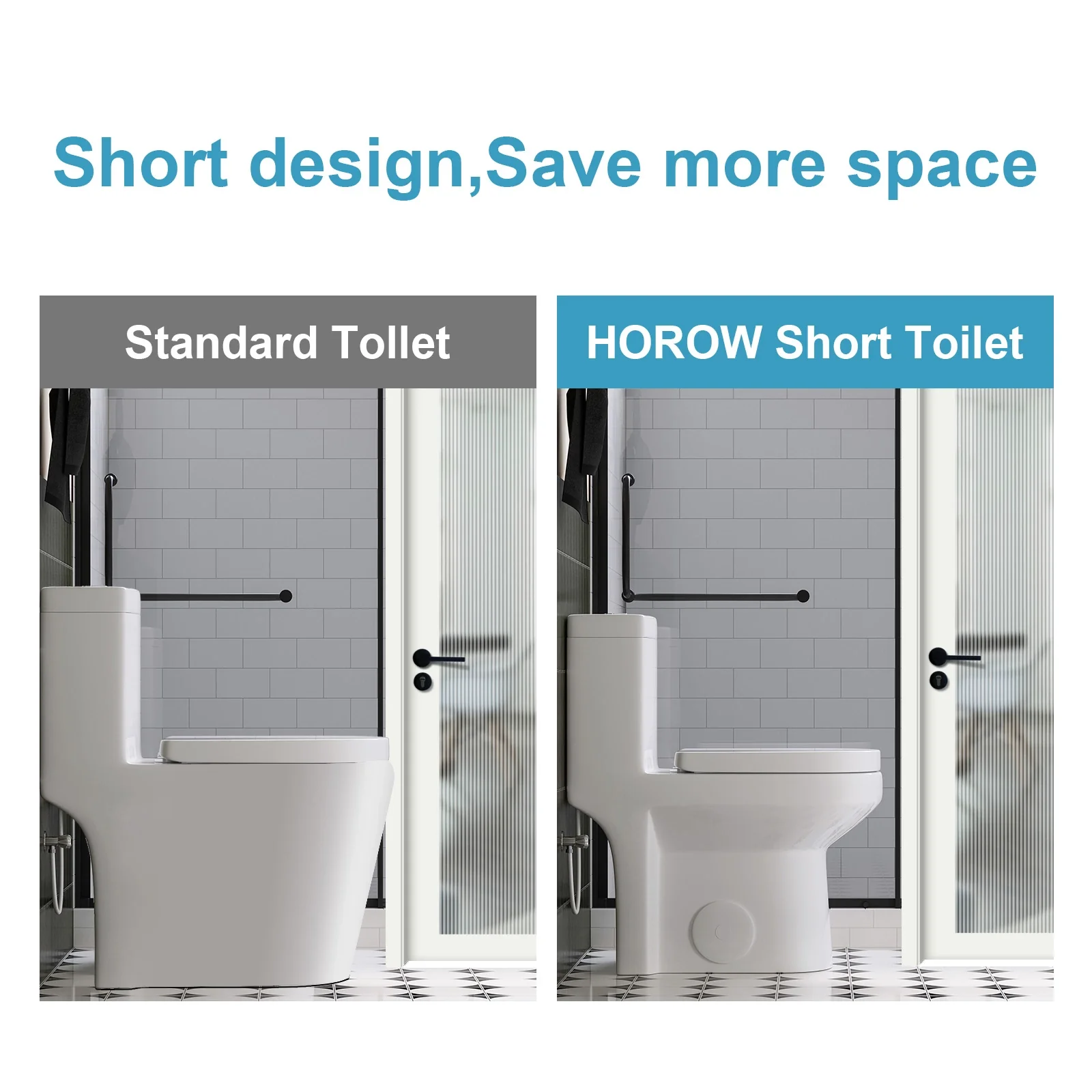 HOROW Compact Toilet For Small Bathroom Dual Flush Toilet Model 8733U - Image 5