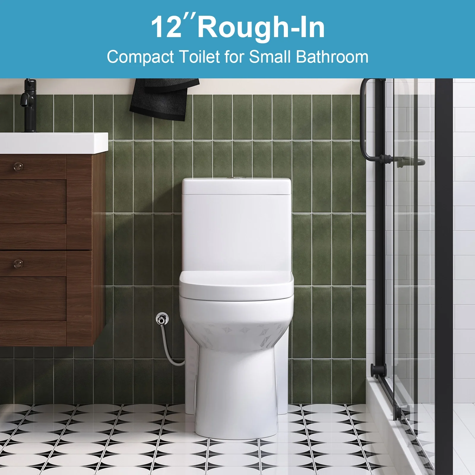 HOROW Compact Toilet For Small Bathroom Dual Flush Toilet Model 8733U - Image 9