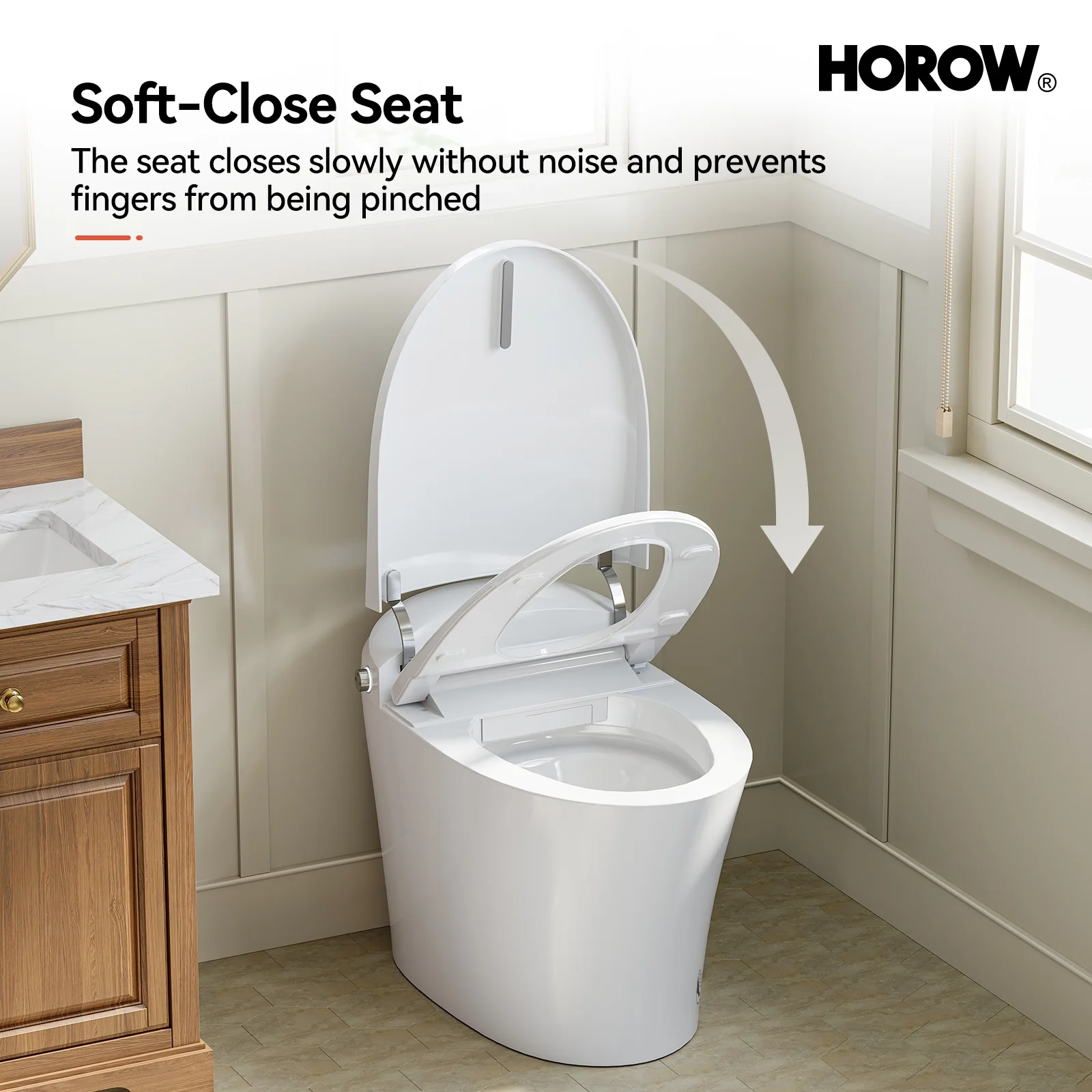 HOROW One Piece Smart Tankless Toilet With Heating Seat Model T10 - Image 5