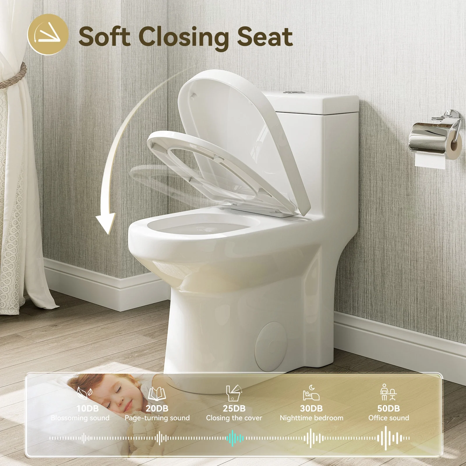 HOROW Small Toilet 1.28 GPF 10 Inch Rough In Toilet Model 8733-10 - Image 7