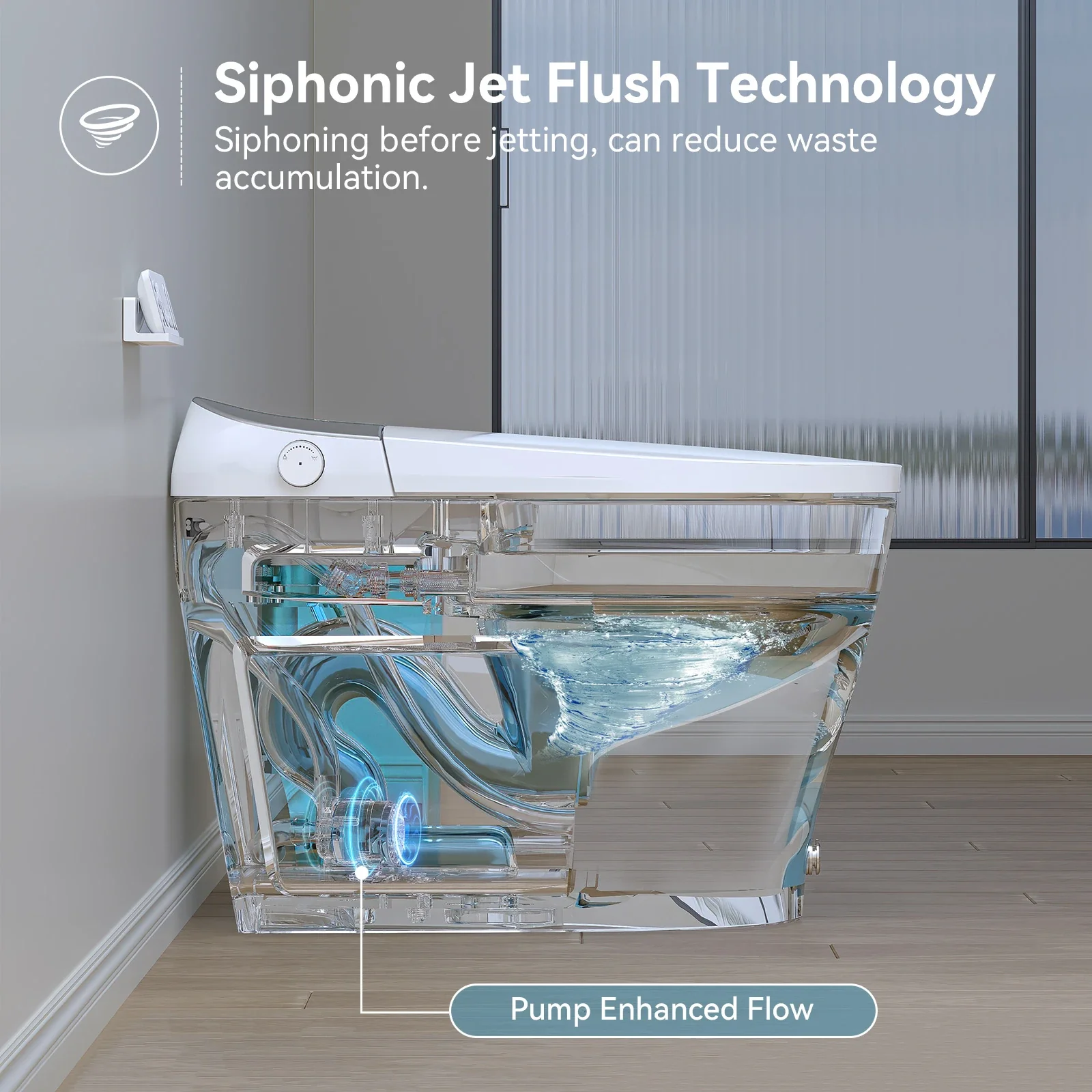 HOROW Smart Toilet Built-in Tank and Electric Booster Pump Model T03Pro - Image 3