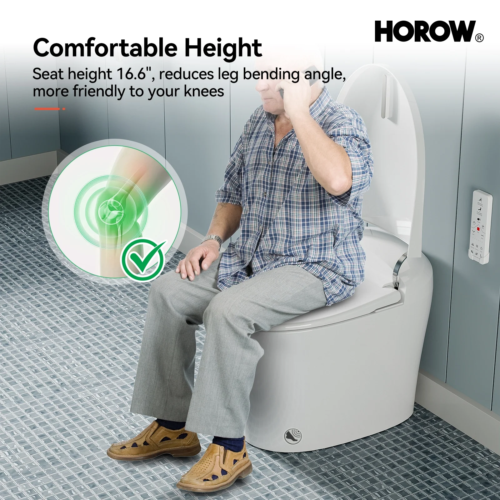 HOROW Smart Toilet With Heated Bidet Dual Flush Toilet Model T16 - Image 7