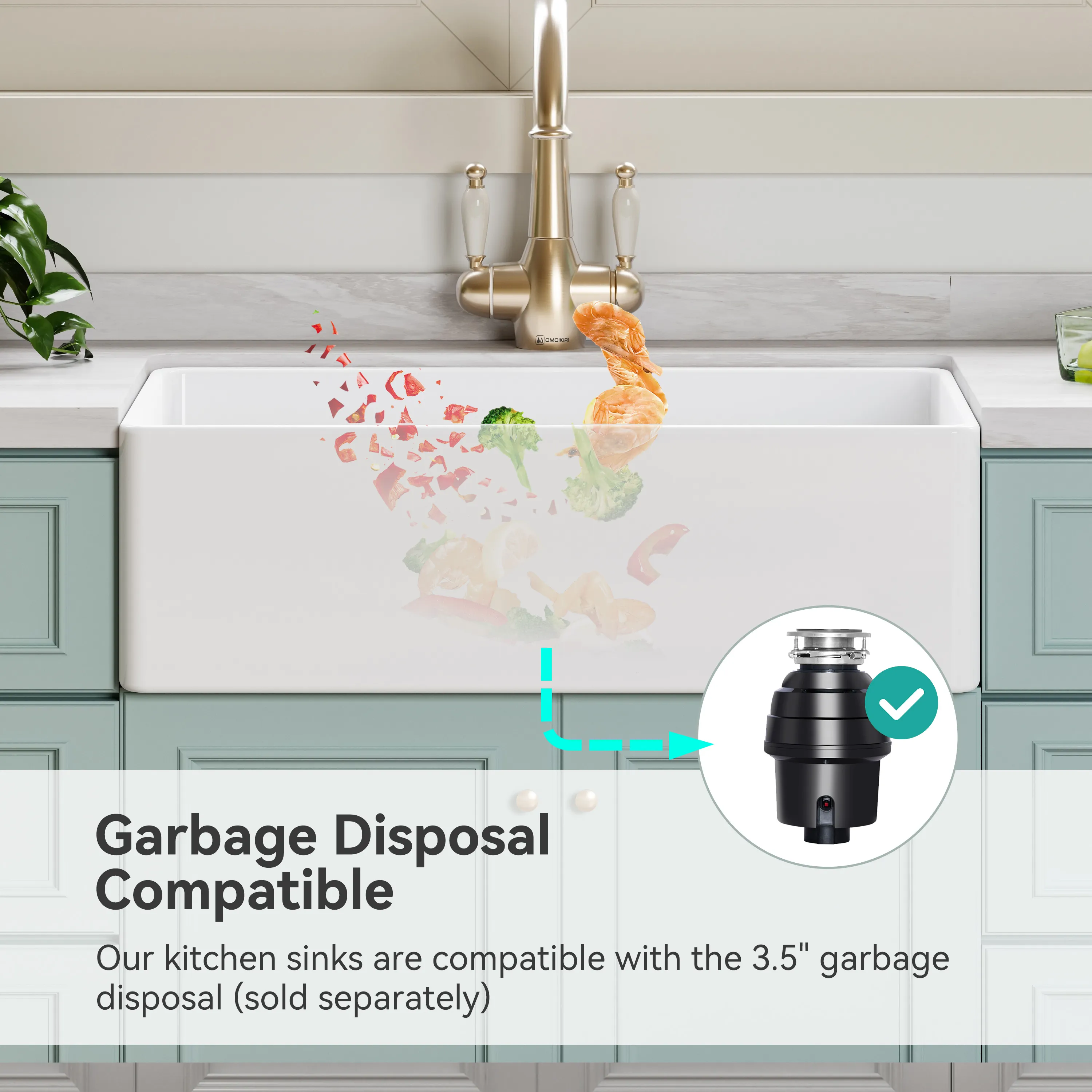 HOROW White Undermount Kitchen Sink 33 Inch Sink Model S3320W - Image 5