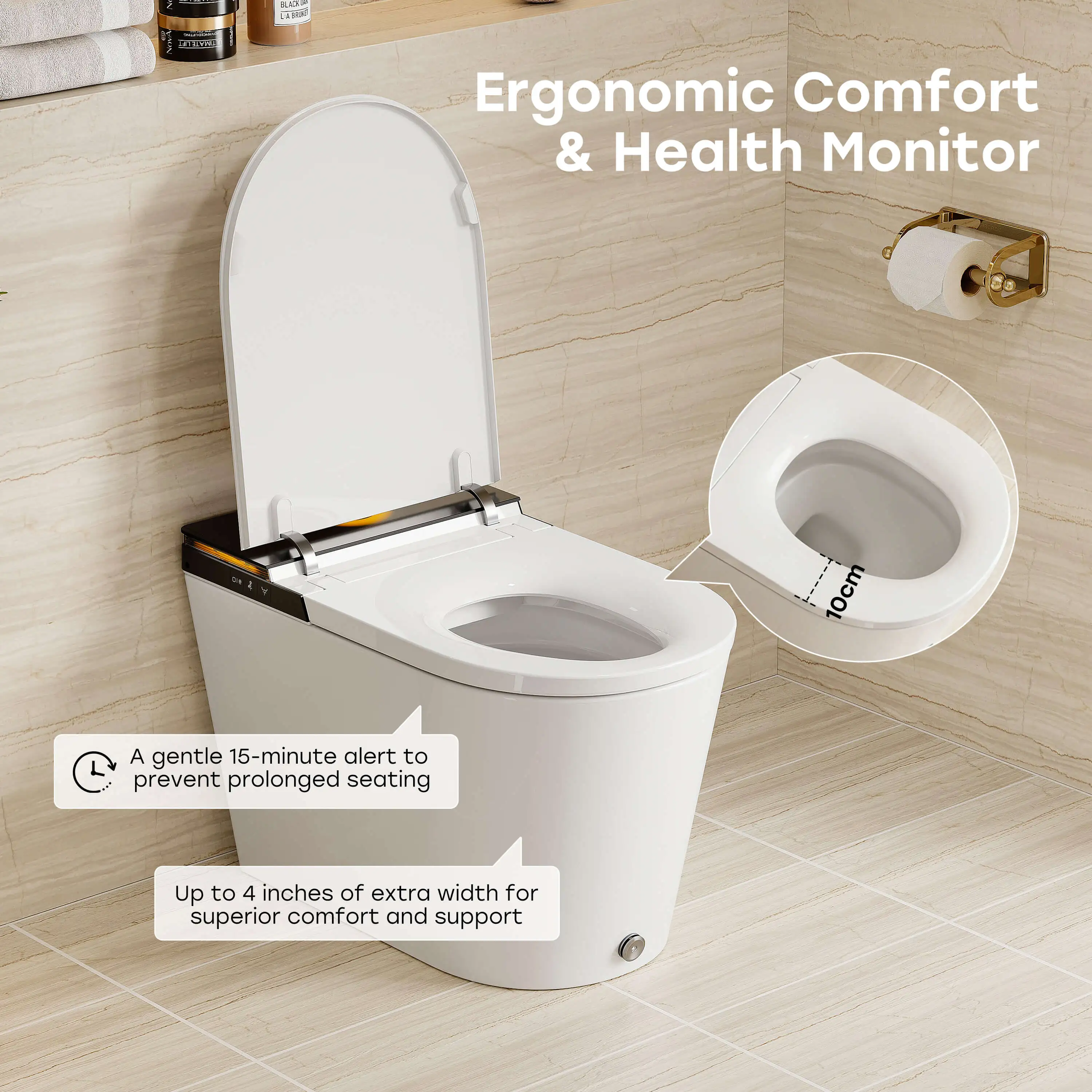 HOROW X70 Smart Toilet with Built-In Tank and Pump – Powerful Flush, Modern Comfort - Image 11