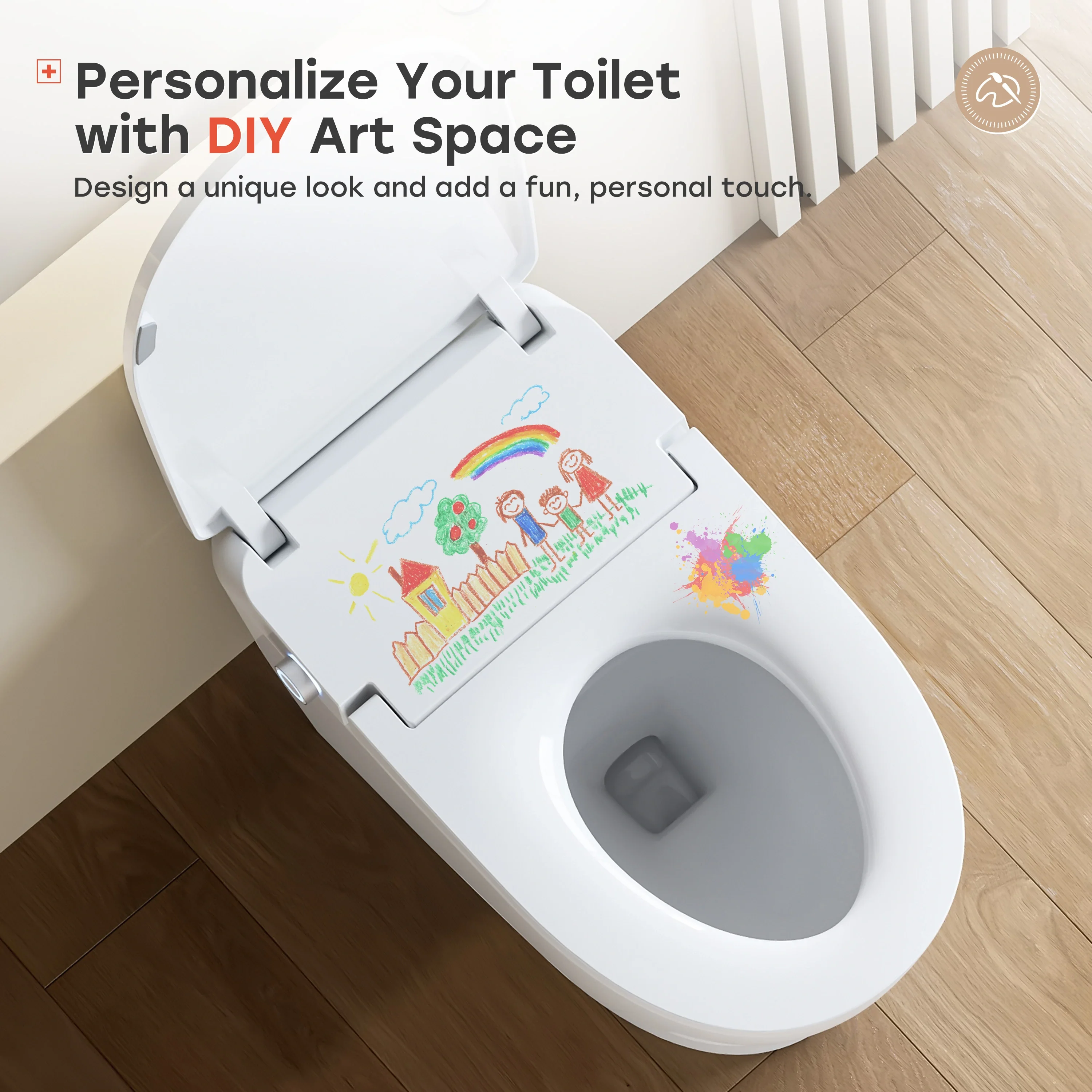 Smart Toilet with All Cover Lid and Power Outage Flush Model T32 - Image 10