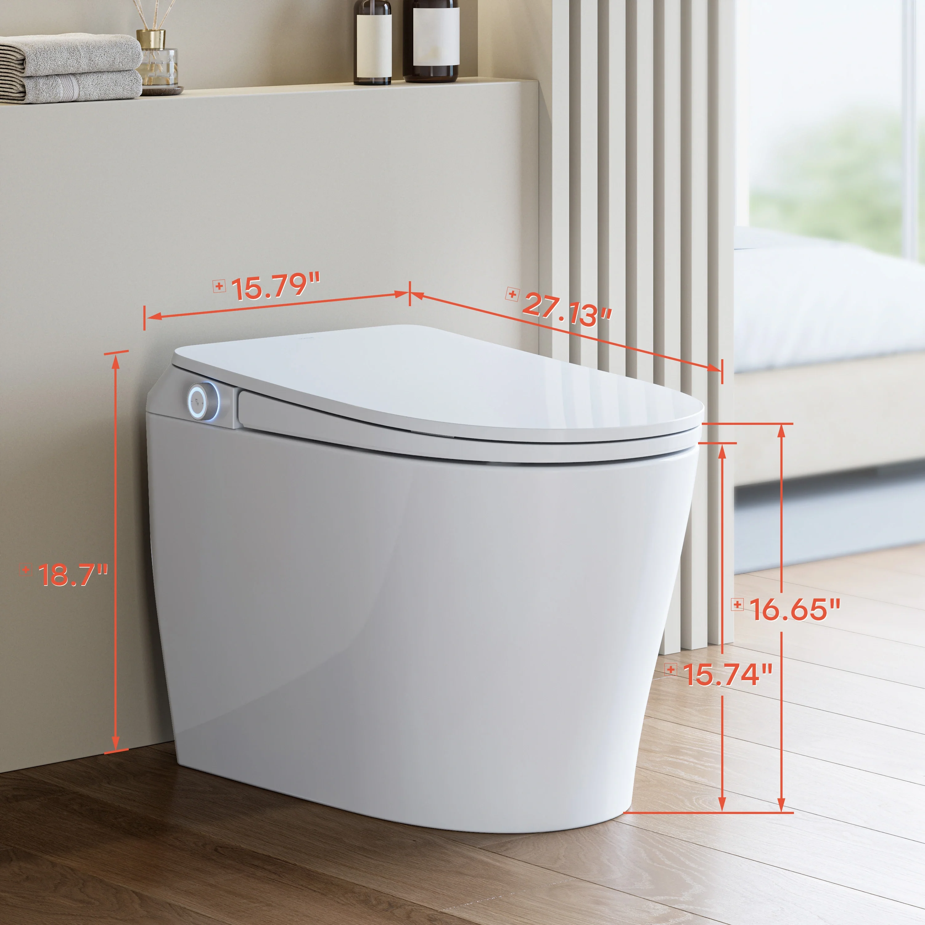 Smart Toilet with All Cover Lid and Power Outage Flush Model T32 - Image 11