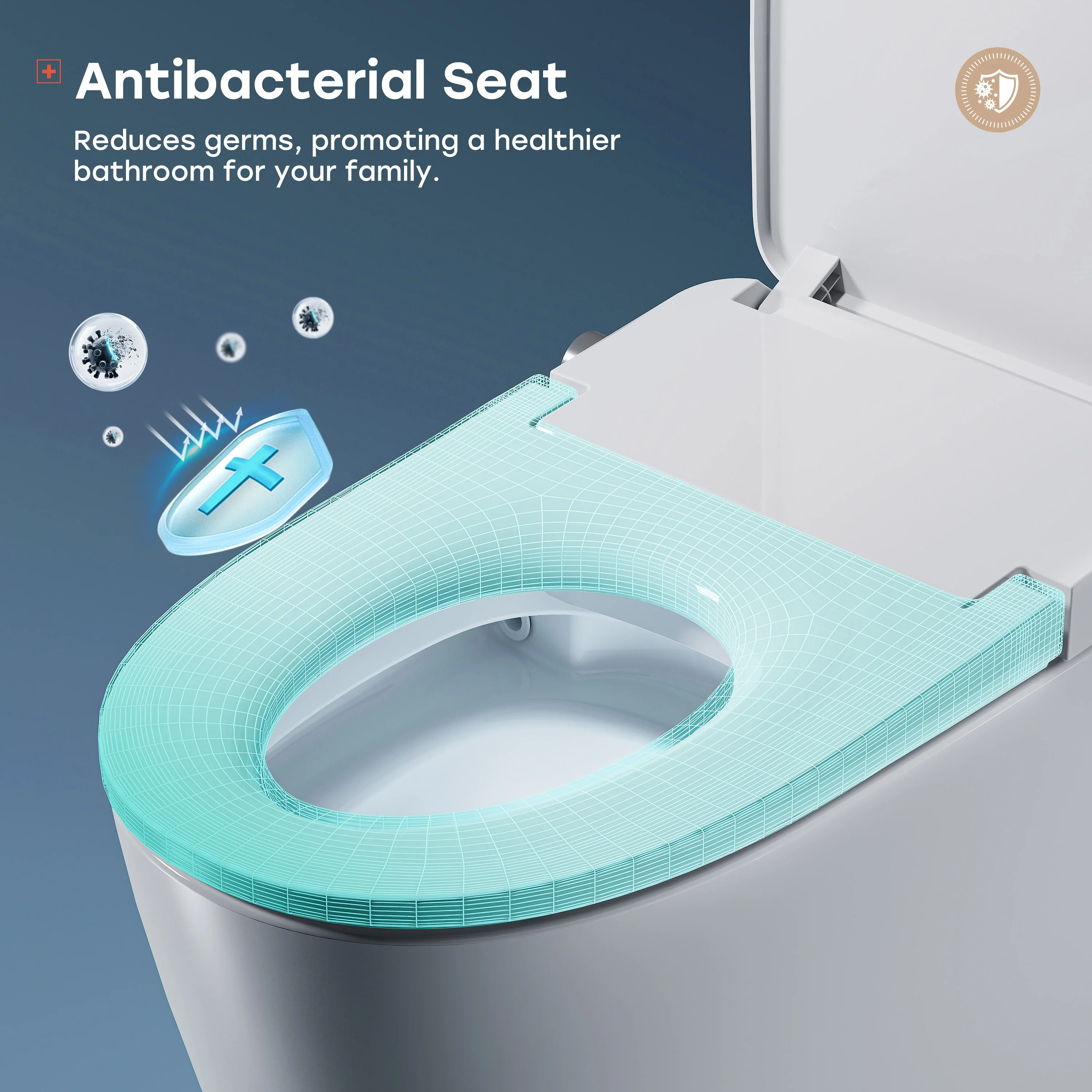 Smart Toilet with All Cover Lid and Power Outage Flush Model T32 - Image 4