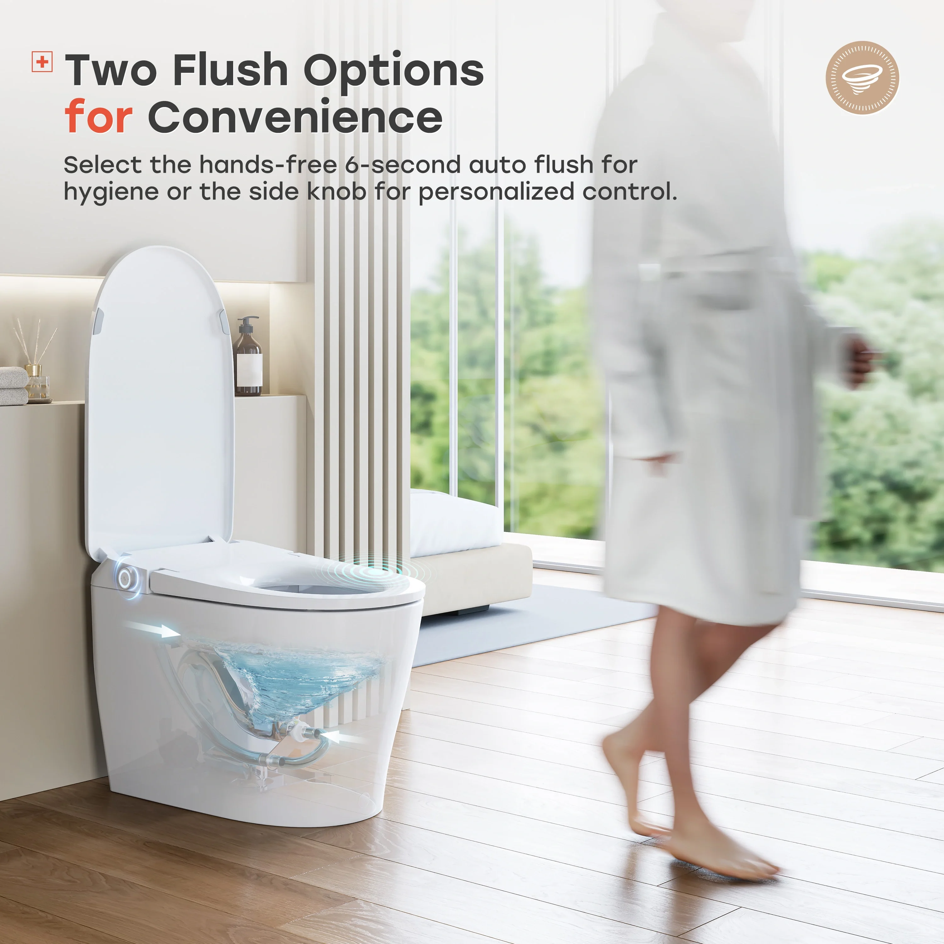 Smart Toilet with All Cover Lid and Power Outage Flush Model T32 - Image 7
