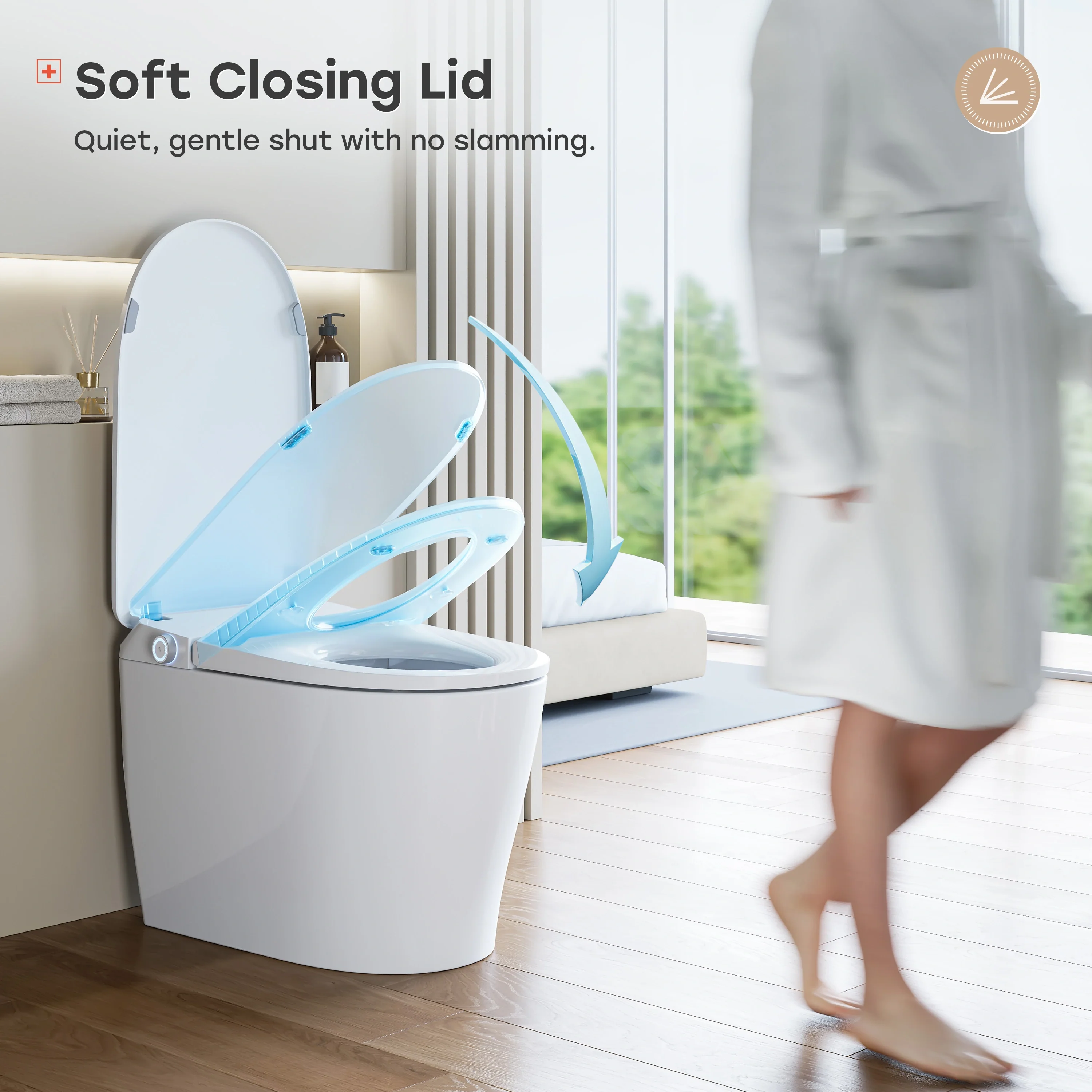 Smart Toilet with All Cover Lid and Power Outage Flush Model T32 - Image 8